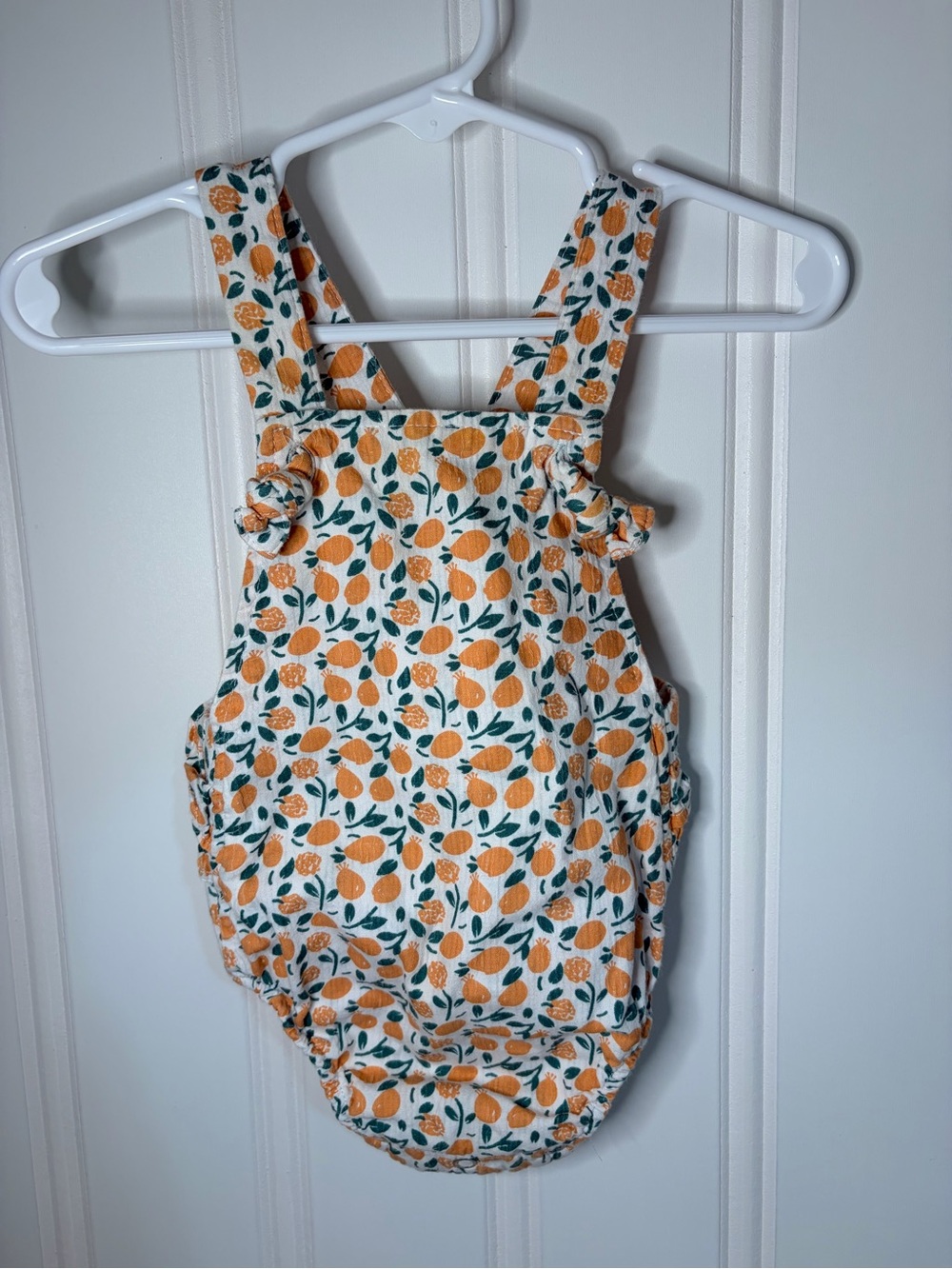 Vignette Orange Print Baby Romper Overalls